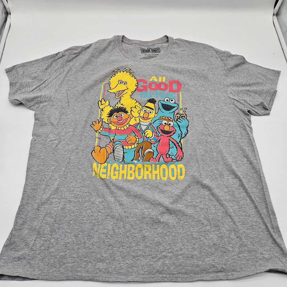 Sesame Street Tee Big Bird‎ Elmo Ernie Cookie Monster 3XL All Good Neighborhood